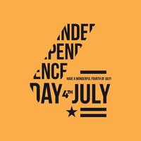 texto do logotipo do dia da independência 4 de julho vetor