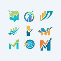 projetos de símbolo de coleção de logotipos de marketing para negócios vetor