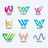 design de logotipo criativo mínimo letra w 2. logotipo de negócios premium. vetor