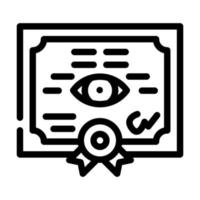 certificado de ilustração vetorial de ícone de linha de óculos vetor