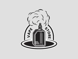 logotipo da loja de vape vintage vetor