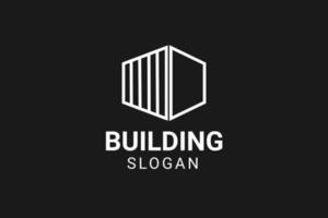 logotipo minimalista imobiliário, empreiteiro, construção, modelo de design de construção vetor