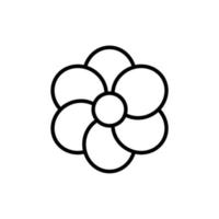 ícone de flor simples no fundo branco vetor
