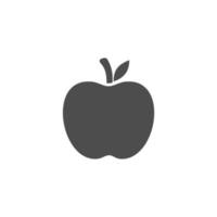 ícone de fruta maçã simples no fundo branco vetor