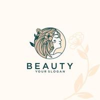 inspiração de design de logotipo de mulheres de beleza vetor