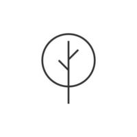 ícone de árvore simples em fundo branco vetor