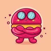 mascote de personagem de padaria macaron fofo com desenho isolado de expressão legal em design de estilo simples vetor