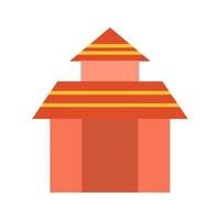 ícone plano multicolorido do templo chinês vetor
