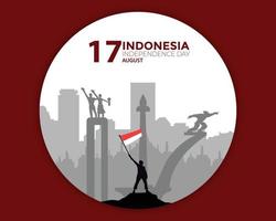 dia da independência da indonésia com marco vetor