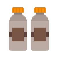 ícone multicolorido plano de duas garrafas vetor
