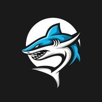 vetor de modelo de logotipo de mascote de jogos de e-sport de tubarão