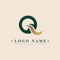 vetor de logotipo de letra q de luxo minimalista simples.