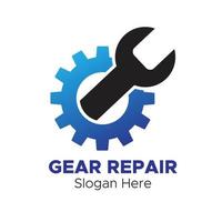 design de vetor de logotipo da empresa de reparação de chave de engrenagem