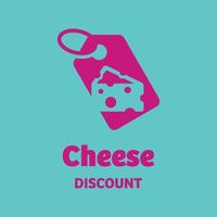 logotipo de desconto de queijo vetor