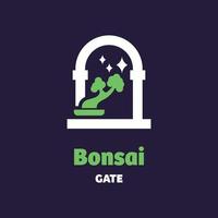 logotipo do portão bonsai vetor