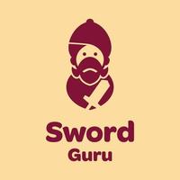 logotipo do guru da espada vetor