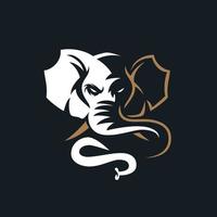 logotipo vintage de elefante vetor