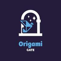 logotipo do portão de origami vetor