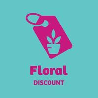 logotipo de desconto floral vetor