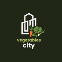 logotipo de legumes da cidade vetor