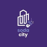 logotipo de refrigerante da cidade vetor
