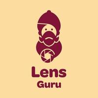 logotipo do guru da lente vetor