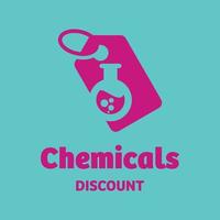 logotipo de desconto de produtos químicos vetor