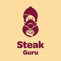 logotipo do guru do bife vetor