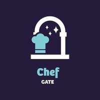 logotipo do portão do chef vetor