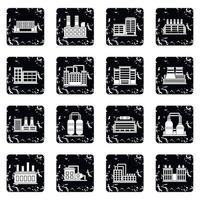 conjunto de ícones de construção industrial vetor