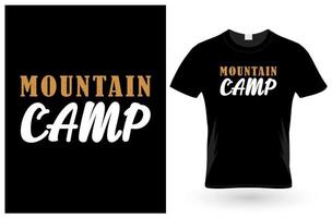 design de camiseta de acampamento vetor