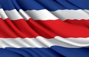 bandeira nacional da costa rica acenando ilustração vetorial realista vetor