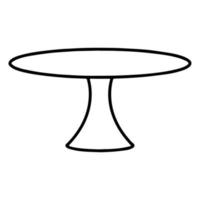 mesa redonda ou ícone de linha de mesa bistrô em fundo branco. elemento do ícone de móveis de contorno. ícone de linha fina para design e desenvolvimento de sites, desenvolvimento de aplicativos. ilustração vetorial. vetor