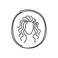 logotipo do salão de beleza. vetor de ícone de penteado plano. silhueta de cabelo curvilíneo. cuidados com os cabelos, tricologista. shampoo de cosméticos