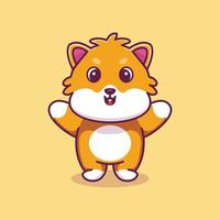 ilustração de mascote de hamster fofo vetor premium de desenho animado