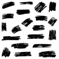 conjunto de sublinhado desenhado à mão, traços de marcador de marca-texto, swoops, ondas de pincel marca doodle abstrato. ilustração vetorial