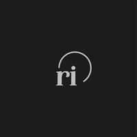 monograma do logotipo das iniciais ri vetor