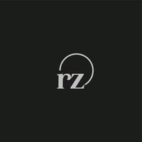 monograma do logotipo das iniciais rz vetor