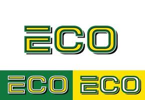 logotipo de carta ecológica, camiseta e modelo de design de adesivo vetor