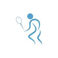 jogando modelo de ilustração de design de ícone de badminton vetor