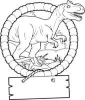 livro de colorir dinossauro pré-histórico vetor