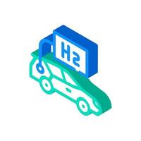 ilustração em vetor ícone isométrico de transporte de hidrogênio de carro