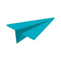 ícone plano multicolorido de avião de papel vetor