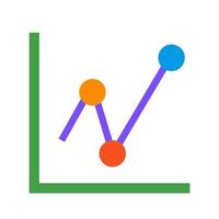 ícone multicolorido plano de estatísticas vetor