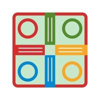 ícone multicolorido plano de jogo de tabuleiro vetor