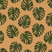 bela monstera tropical deixa design de padrão sem emenda. fundo de natureza de folhas tropicais. ilustração brasileira na moda. design de primavera e verão para têxteis, estampas, papel de embrulho. vetor