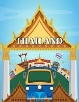 cartaz de marco de banguecoque tailândia vetor