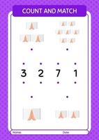 contar e combinar o jogo com o Alcorão. planilha para crianças pré-escolares, folha de atividades para crianças vetor