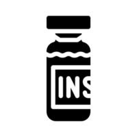 ilustração vetorial de ícone de glifo de frasco de medicamento de insulina vetor