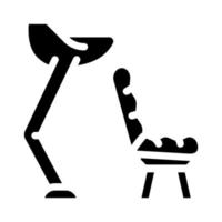 lavando a ilustração do vetor do ícone do glifo da cadeira do cabelo